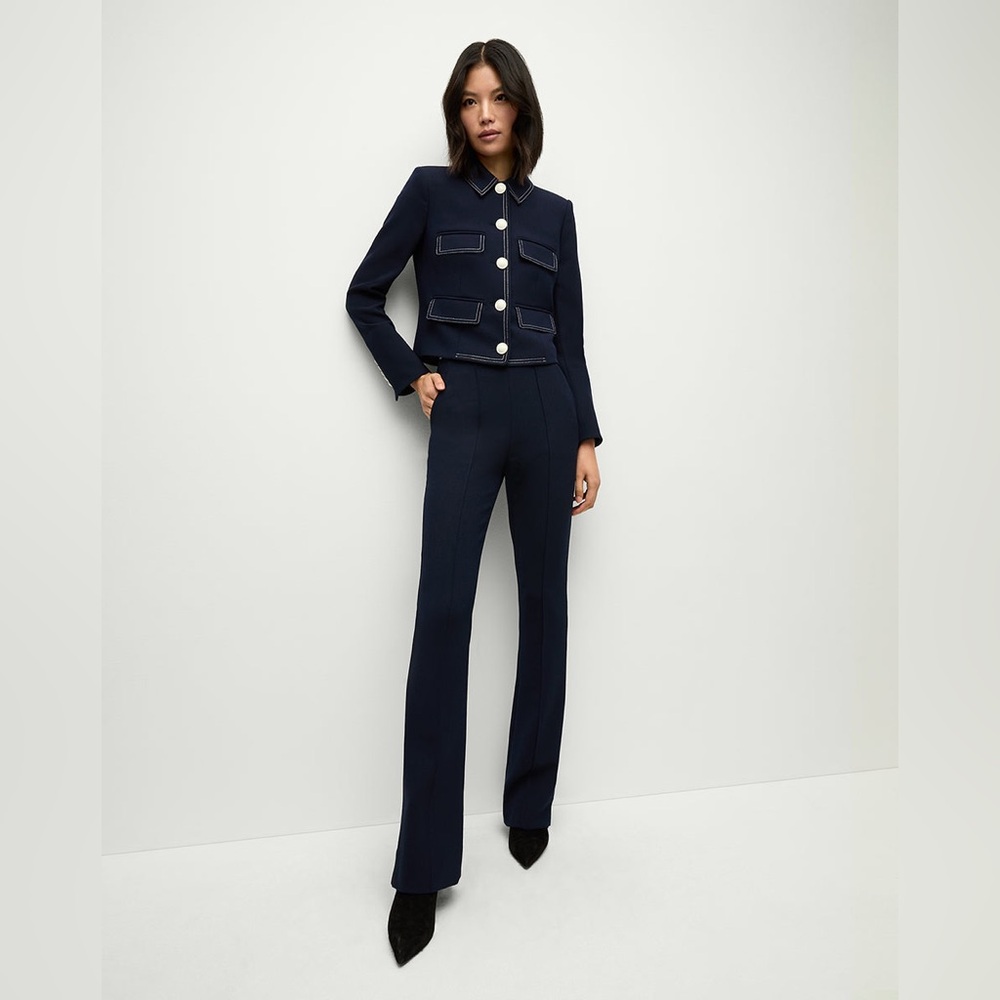 Veronica Beard Orion Flare Pant in Navy